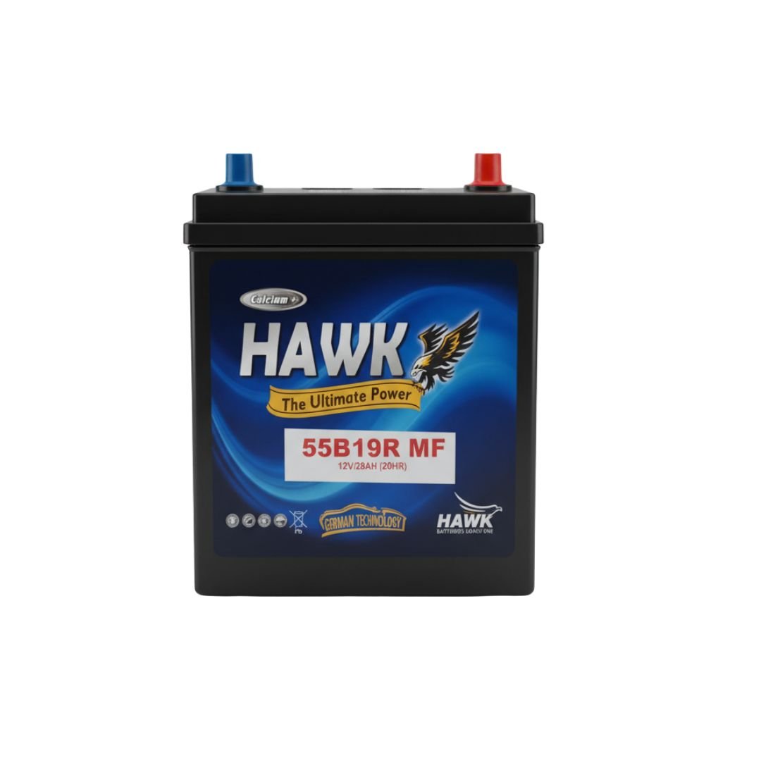 22 HAWK 55B19R MF – 12V 28Ah - Image 1